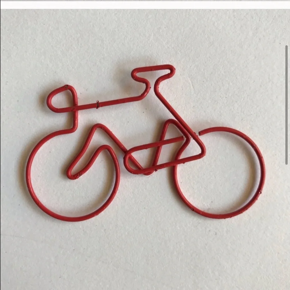 Bookmark bicycle red paper clip bike